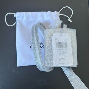 Coach Runway Rectangular Frame Pendant Mini Kisslock Pouch Necklace Black/Brass